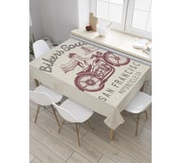 Прямоугольная скатерть JOYARTY Байкерская душа из сатена tc_31453_120x145