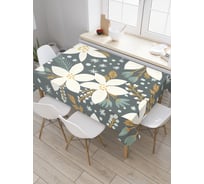 Прямоугольная скатерть JOYARTY Белые лепестки из сатена tc_29493_120x145