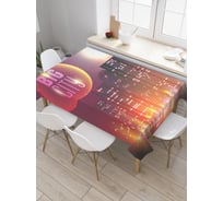Прямоугольная скатерть JOYARTY Большой город из сатена tc_30490_120x145