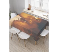 Прямоугольная скатерть JOYARTY Бой с чудовищем из сатена tc_23055_120x145