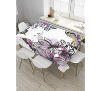 Прямоугольная скатерть JOYARTY Бабочки в цветах из сатена tc_32900_120x145
