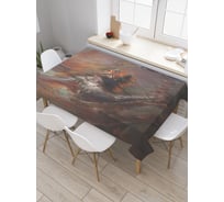 Прямоугольная скатерть JOYARTY Бесстрашный воин из сатена tc_19116_120x145