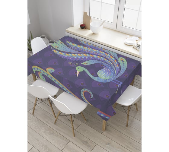 Прямоугольная скатерть JOYARTY Важный павлин из сатена tc_32777_120x145 1