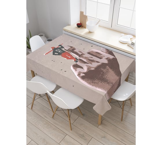 Прямоугольная скатерть JOYARTY Безразличный бейсболист из сатена tc_23044_120x145 1