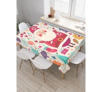 Прямоугольная скатерть JOYARTY Веселый Санта Клаус из сатена tc_19393_120x145