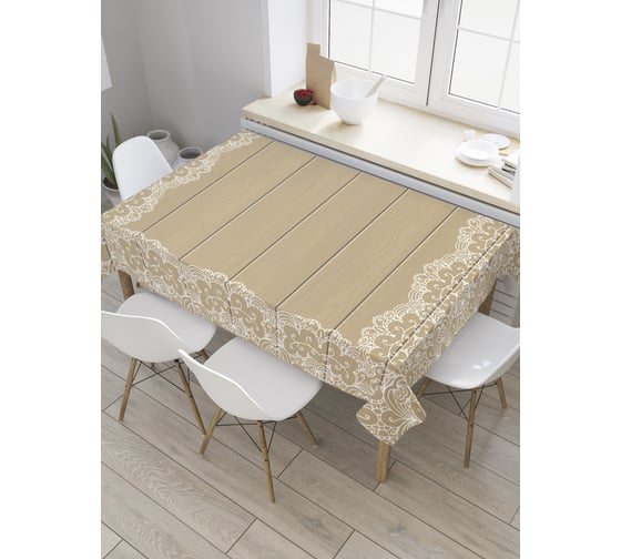 Прямоугольная скатерть JOYARTY Ажурная рамка из сатена tc_28583_120x145 1