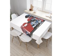 Прямоугольная скатерть JOYARTY Алый мотоцикл из сатена tc_30049_120x145