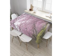 Прямоугольная скатерть JOYARTY Аллея сакуры из сатена tc_28512_120x145