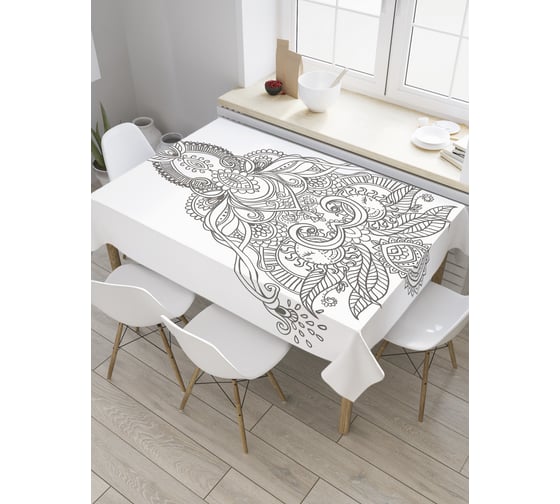 Прямоугольная скатерть JOYARTY Азиатский лотос из сатена tc_32467_120x145 1