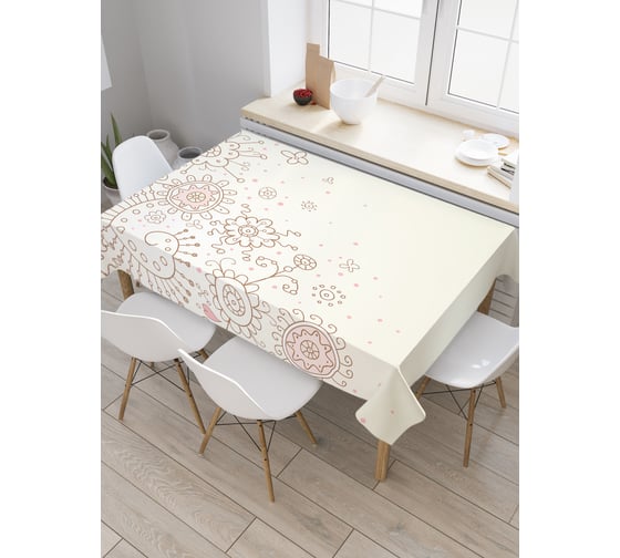 Прямоугольная скатерть JOYARTY Ажурный угол из сатена tc_32361_120x145 1