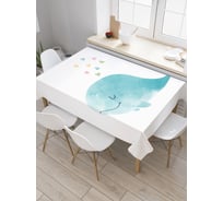 Прямоугольная скатерть JOYARTY Влюбленный кит из сатена tc_164368_120x145