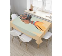 Прямоугольная скатерть JOYARTY Африканка в тюрбане из сатена tc_36742_120x145