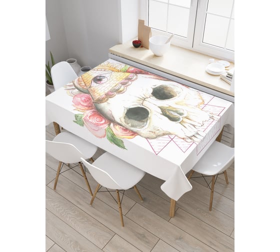 Прямоугольная скатерть JOYARTY Безумное всезнание из сатена tc_21374_120x145 1