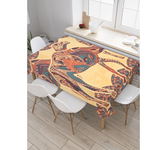 Прямоугольная скатерть JOYARTY Верблюжий караван из сатена tc_26264_120x145