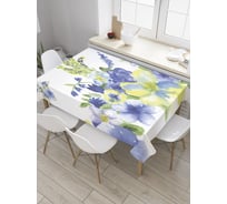 Прямоугольная скатерть JOYARTY Бабочки над букетом из сатена tc_34722_120x145
