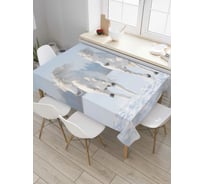 Прямоугольная скатерть JOYARTY Белые лошади из сатена tc_7575_120x145