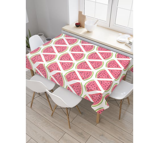 Прямоугольная скатерть JOYARTY Арбузный орнамент из сатена tc_47785_120x145
