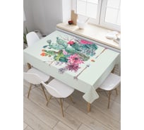 Прямоугольная скатерть JOYARTY Букет с суккулентами из сатена tc_256680_120x145