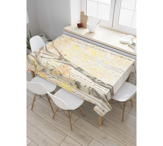 Прямоугольная скатерть JOYARTY Березовый рай из сатена tc_6509_120x145 1