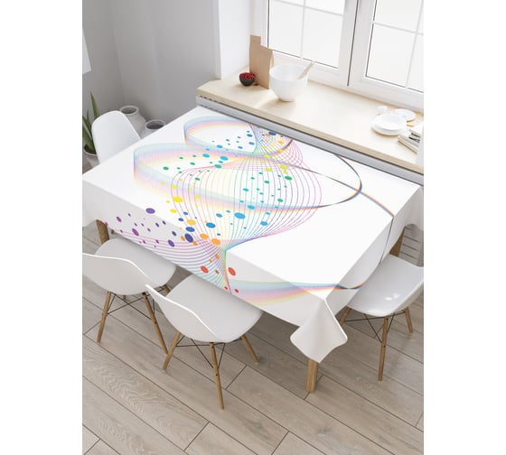 Прямоугольная скатерть JOYARTY Абстрактные волны из сатена tc_29054_120x145 1