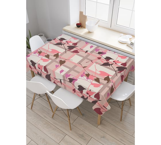 Прямоугольная скатерть JOYARTY Ветки с листьями из сатена tc_20445_120x145 1