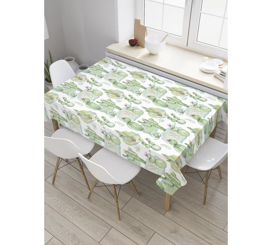 Прямоугольная скатерть JOYARTY Виды кактусов из сатена tc_36153_120x145 1
