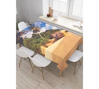 Прямоугольная скатерть JOYARTY Безлюдный пляж из сатена tc_19469_120x145