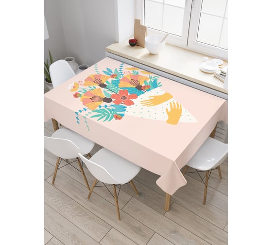 Прямоугольная скатерть JOYARTY Букетные объятия из сатена tc_213172_120x145 1