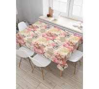 Прямоугольная скатерть JOYARTY Велосипеды и Эйфелева башня из сатена tc_29967_120x145