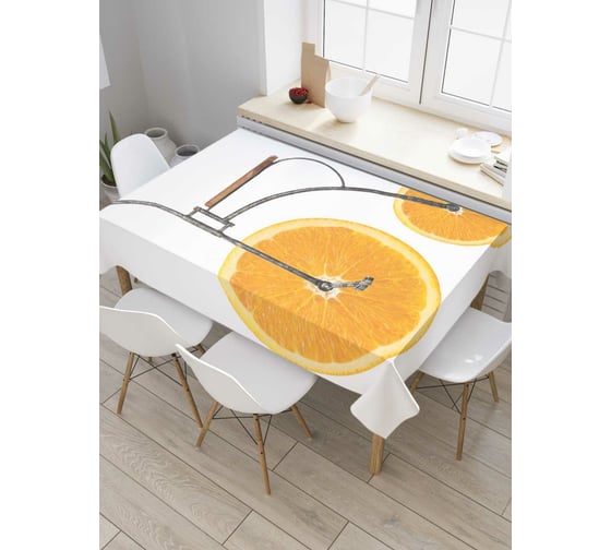 Прямоугольная скатерть JOYARTY Апельсиновый велосипед из сатена tc_5217_120x145 1