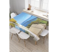 Прямоугольная скатерть JOYARTY Балкон с видом на море из сатена tc_34800_120x145