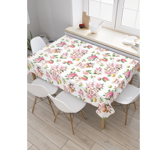 Прямоугольная скатерть JOYARTY Букеты тюльпанов из сатена tc_29989_120x145 1