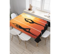 Прямоугольная скатерть JOYARTY Асаны под солнцем из сатена tc_37566_120x145