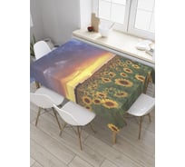 Прямоугольная скатерть JOYARTY Вечерние подсолнухи из сатена tc_9863_120x145