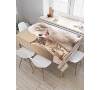 Прямоугольная скатерть JOYARTY Весело смотрят из сатена tc_30203_120x145