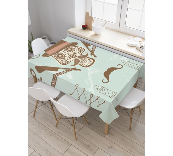 Прямоугольная скатерть JOYARTY Барбер шоп из сатена tc_30441_120x145 1