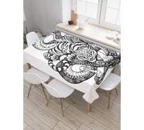 Прямоугольная скатерть JOYARTY Бой змеи с тигром из сатена tc_38674_120x145