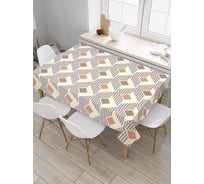 Прямоугольная скатерть JOYARTY Бежевые ромбы из сатена tc_30486_120x145