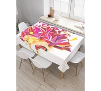 Прямоугольная скатерть JOYARTY Витражный лев из сатена tc_23297_120x145