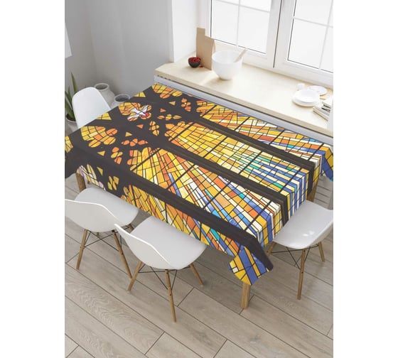 Прямоугольная скатерть JOYARTY Витражное величие из сатена tc_7710_120x145 1