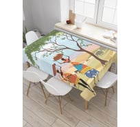 Прямоугольная скатерть JOYARTY Беседа в дикой природе из сатена tc_23263_120x145