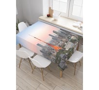 Прямоугольная скатерть JOYARTY Вечерний вид на Париж из сатена tc_30227_120x145