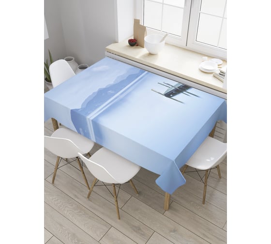 Прямоугольная скатерть JOYARTY Безлюдный причал из сатена tc_9160_120x145 1