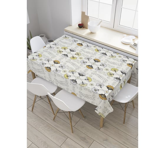 Прямоугольная скатерть JOYARTY Веерные цветы из сатена tc_34707_120x145 1
