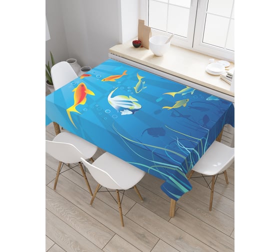 Прямоугольная скатерть JOYARTY Вектор подводного мира из сатена tc_29302_120x145 1