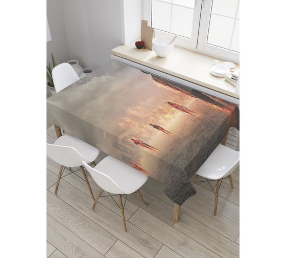 Прямоугольная скатерть JOYARTY Блуждающие зомби из сатена tc_36402_120x145 1