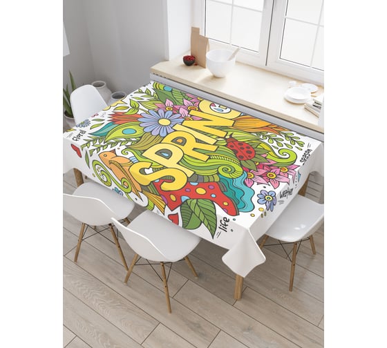 Прямоугольная скатерть JOYARTY Весняное счастье из сатена tc_25671_120x145 1
