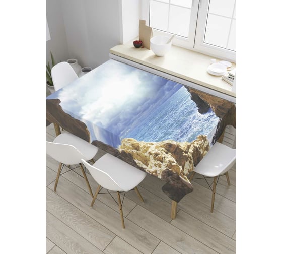 Прямоугольная скатерть JOYARTY Арка у моря из сатена tc_8203_120x145 1