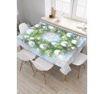 Прямоугольная скатерть JOYARTY Венок украшенный шарами из сатена tc_21487_120x145