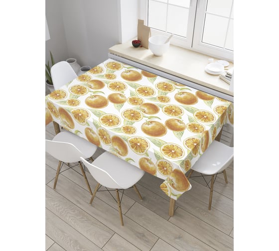 Прямоугольная скатерть JOYARTY Апельсин в разрезе из сатена tc_32257_120x145 1